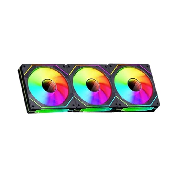 TZMRIT Prism 4 Pro Reverse Flow RGB Fan 120mm Black,120mm ARGB Fan,5V 3PIN ARGB Fan,4PIN Mirror PWM Fan - Image 7