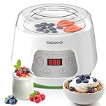 DiDimo Yogurt Maker with Timer, 1.3L Stainless Steel Greek Yogurt Machine, Automatic Natto Maker & Rice Wine Fermenter, Constant Temp Homemade Yogurt Container for Kitchen (BPA-Free)