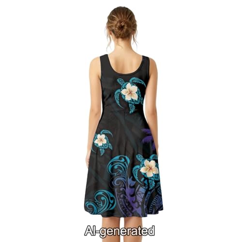 Image of Dreaweet Casual Sleeveless Dresses for Women Girls, Round Neck Tank Dresses with Pockets Summer Sundress Size XS-4XL