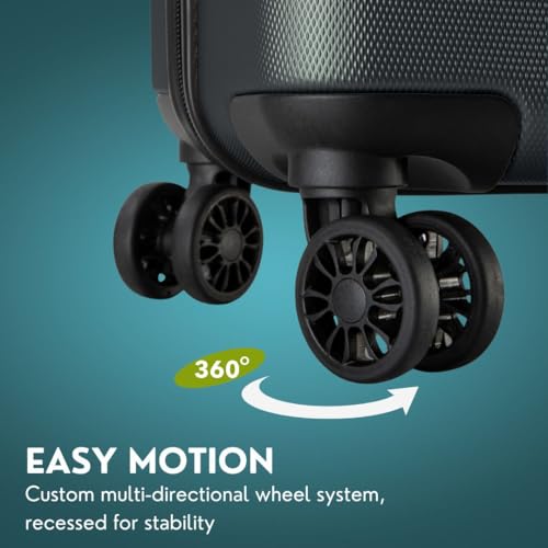 Skyway Epic 2.0 Hardside Lightweight and Durable ABS Shell Luggage, Spacious with 4-Wheel Spinners, Comfort Grip with Telescoping Handle, Men and Women, Thyme, 3-Piece Set (20,24, 28)3