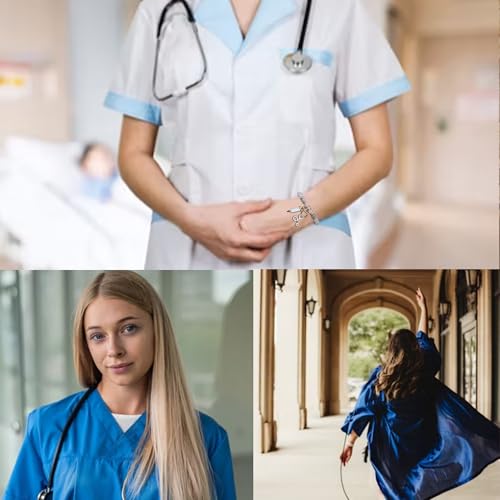 Image of Nurse Graduation Gifts for Women,Class of 2025 Nurse Bracelets with Stethoscope Injector, Nurses Week Gift Nurses Appreciation Gifts