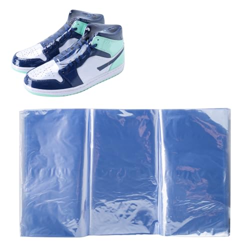 Shoe Shrink Wrap Bags, 100Pcs 11x 18 Inches Sneaker Heat Shrink Wrap Bags for Men Women Shoe Organizer for Shoe Protection Avoid Sole Yellowing and Keep Dust Away