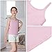 QBK Training Bras for Teens Girls from 6 7 8 9 10 12 Years Old Camisoles Bralette Bras with Shelf Bra (4Pack) （White Blue Grey Pink,14-16）