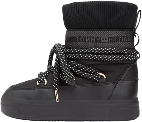 Tommy Hilfiger Damen Snow Boot Water Repellent Fw0Fw09260 Outdoor-Stiefel, Black (Black), 36 EU