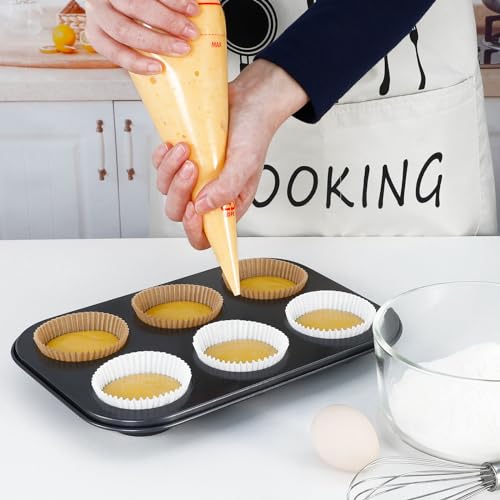 Caperci Standard Cupcake Muffin Liners for Baking 300 Pcs - Odorless Greaseproof Paper Muffin Baking Cups for Wedding Birthday Party Baby Shower Festivals (Natural)