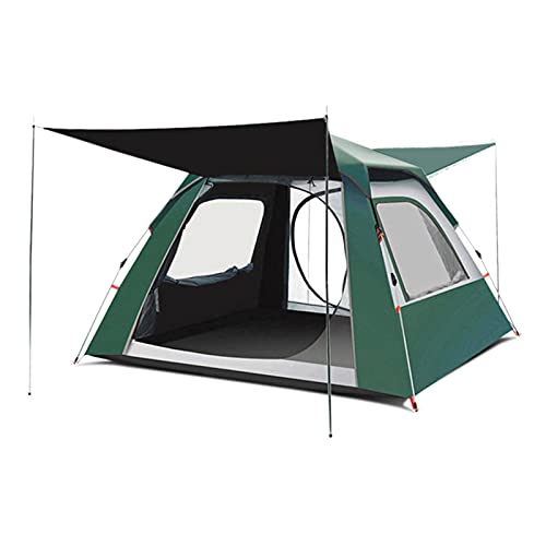 HYTT 4-6 Person Camping Tents, Waterproof Windproof Family Tents, 3s Automatic Quick Opening Double Layer, Double Door, Large Mesh Windows and Skylights