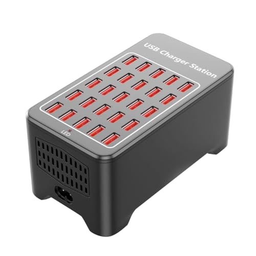 Cvoepobey Chargeur USB 25 Ports HUB 150W Station de Charge Murale Universelle pour Téléphone Portable Adaptateur Secteur - Prise EU