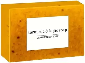 Sabonete de açafrão para remover manchas – Sabonete Kojic de mel limão açafrão para rosto e corpo, sabonetes orgânicos de uso diário para cuidados com a pele, uniformiza o tom de pele (1pcs)