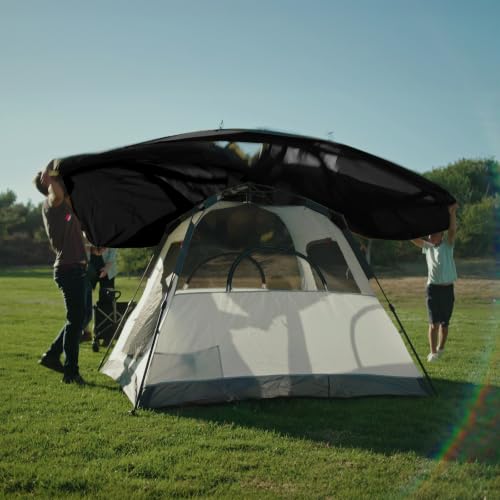 Image of Night Cat Cabin Tent with Vestibule: 3 Persons Pop Up Camping Tent Double Layers Easy Quick Setup Waterproof