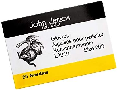 John James Size 3 Glovers Leather Beading Needles 44mm