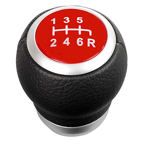 Shift Knob Aluminum & Leather 6MT - 2022 Subaru WRX & 2018-2022 Crosstrek 6 Tongze Manual Gear Shift Knob: 6 Speed PU Leather Shifter Knob Replacement for Subaru WRX/STI 2015-2022 Transmission Gear Shift Lever Stick 35022VA000(Red)