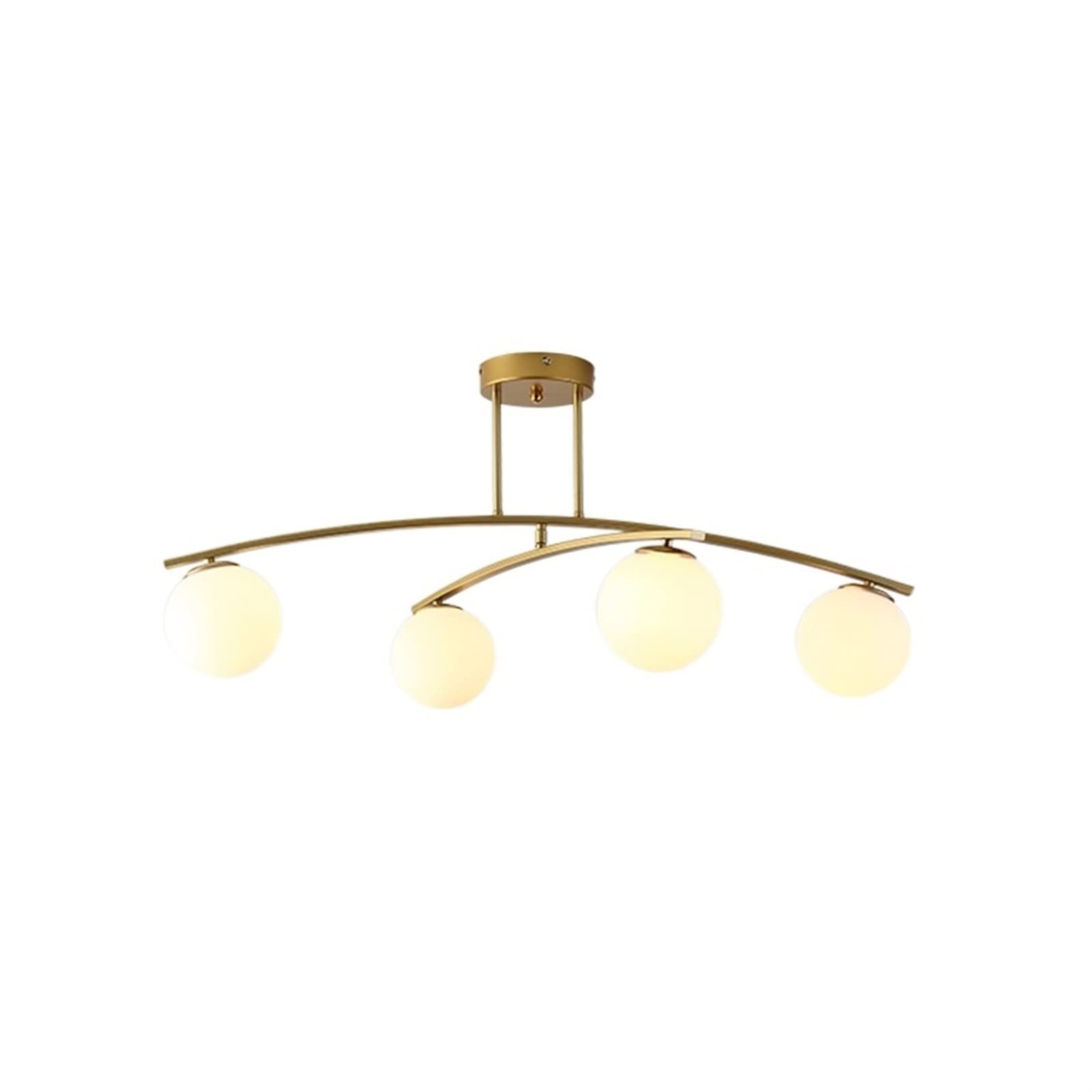 Chandelier moderne simple or avec lampe LED à économie énergie pour salle de séjour