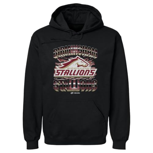 500 LEVEL Birmingham Stallions Vintage Men's Hoodie Sweatshirt (Black, Small)