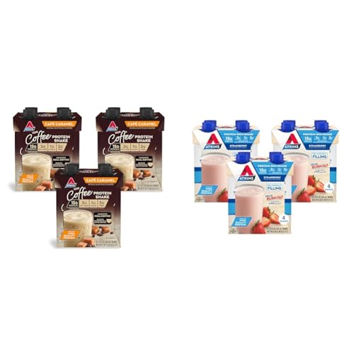 Atkins™ Café Caramel Iced Coffee Protein Shake & Strawberry Protein