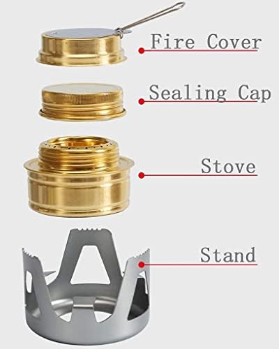 Mini Alcohol Stove for Backpacking, Alcohol Camping Stove Ultralight Portable Mini Alcohol Burner Aluminum Mini Copper Spirit Stove for Outdoor Camping Hiking Picnic