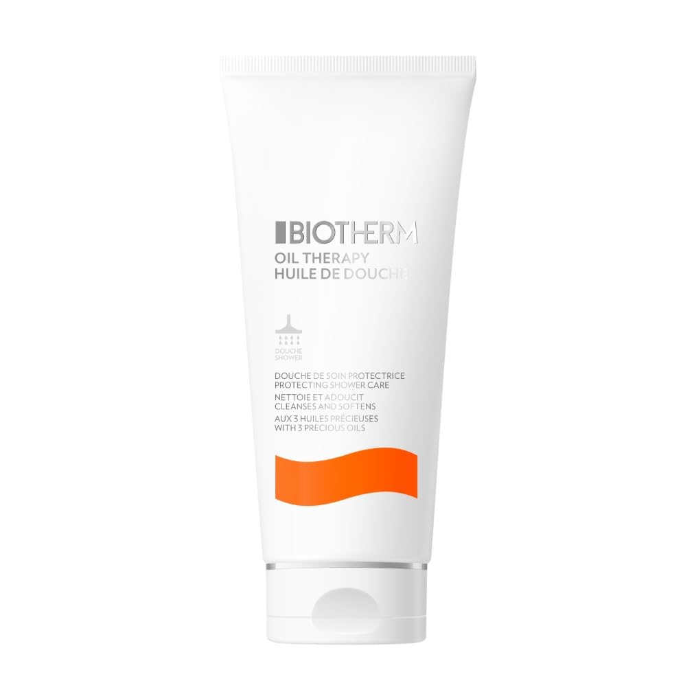 Biotherm, Aceite de Ducha Nutritivo, Para Pieles Secas, Suaviza, Calma y Limpia, Enriquecido con Aceites Esenciales de Rosa Mosqueta y Albaricoque, Oil Therapy Huile de Douche, 200 ml