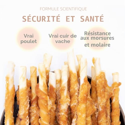 Nobleza - 100g Friandise pour Chien Poulet Stick Enrobé, Bâtonnets à Mâcher Poulet 100% Naturelles,Riches en protéines et pauvres en Graisses - Lot de 6 – vue 2