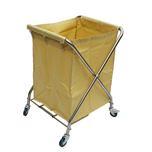 DFEDHF Utility Cart Organizer Storage Trolley Beauty Utility Cart Foldable Laundry Sorter Cart, Portable Laundry Hamper with Rolling Lockable Wheels, Room Service Cart Organizer Storage T(Beige)