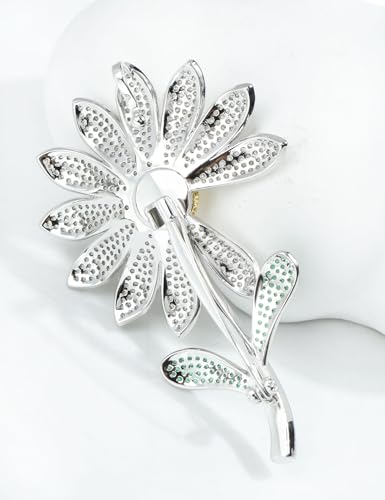 Image of Daisy Boutonniere Flower Lapel Pin Brooch Breastpin Sunflower Tie Pins Tie Tack Pins for Women Hat Jacket Suit