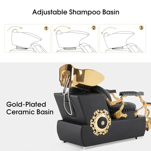 BarberPub-Backwash-Shampoo-Station-Chair-Retro-Adjustable-Porcelain-Ceramic-Hair-Wash-Bowl-Unit-Station-Shampoo-Barber-Chair-with-Vacuum-Breaker-for-Spa-Beauty-Salon-8610-BlackGold