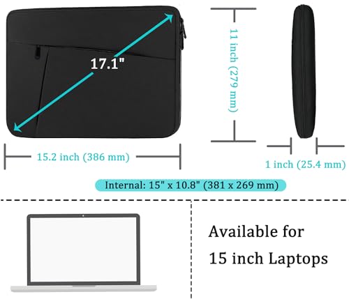 Image of Laptop Sleeve 15 inch, Shockproof Protective Computer Bag with Front Pocket | Laptop Sleeve with Front Pocket, Durable Briefcase Handbags Computer Bag for 15.6 inch HP, Dell, Acer, Asus, Notebook
