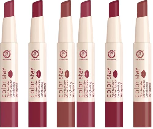 Image of Colors Queen Color Stay Matte Lipstick Combo Set of 3 | Weightless Matte Finish with Smooth Application | Transfer Proof, Smudge Proof & Waterproof | Long Lasting Lipstick for Women (Rouge, Bright Sexy Red)