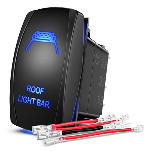 Nilight 5Pin Roof Light Bar Rocker Switch Laser Etched Toggle SPST