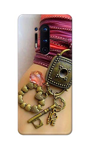 Image of Girl Hand with Keychain Hard Back Case Cover for OnePlus 8 Pro Back Cover -(J5) VNS2228