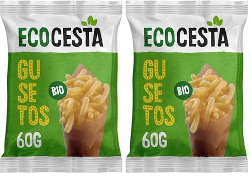 Ecocesta - Gusanitos Ecológicos - 60 g - Sin Azúcar Añadido - Apto para Veganos - Aperitivo Horneado - Ideal para Picar entre Horas (Paquete de 2)