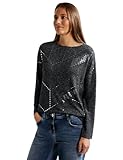 Das Damenshirt hat eine Strickoptik aus einer soften Viskose-Mischung