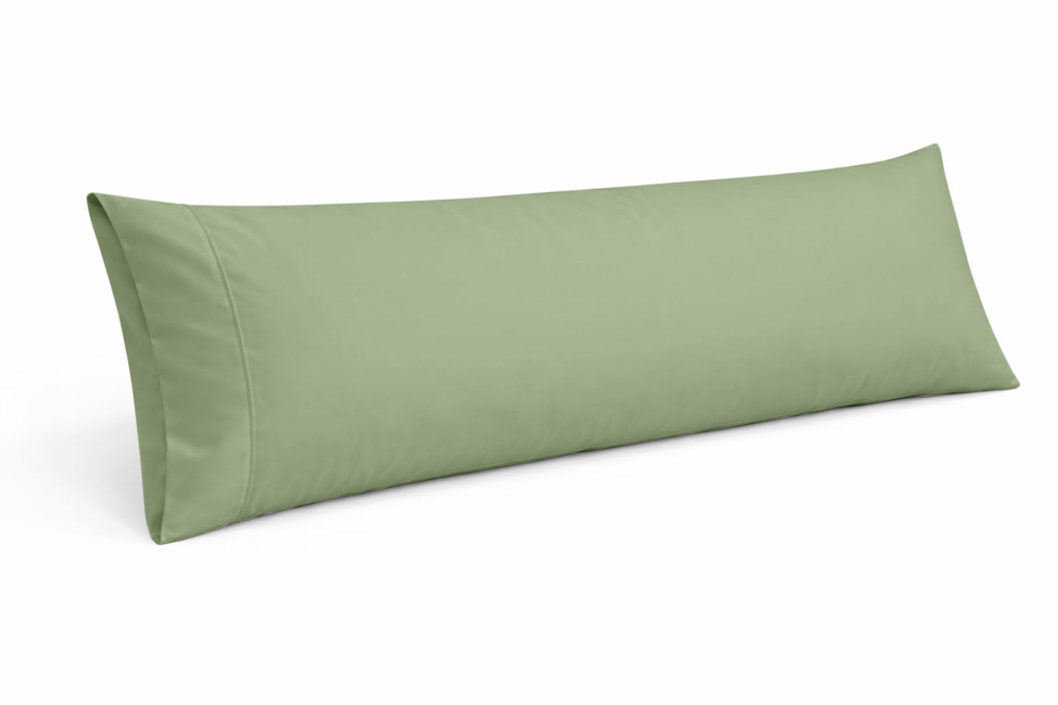 Cotton Delight Organic Cotton Body Pillow Cover 20x54 – 600 Thread Count Sateen Weave, Ultra-Soft & Smooth Body Pillowcase with Envelope Closure, Deep Olive Body Pillow Case (1 Pack)