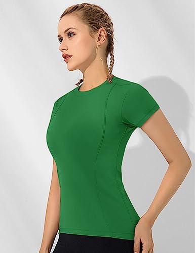 Image of Loovoo Women Workout Shirts, 1 /2 /3 Pack Short Sleeve Compression Tee | Tight Fit Gym Basic Tops, Athletic Quick Dry Crew Neck 4-Way Stretch, Flat Seams Ideal for Yoga, Gym, Running and Daily Wear