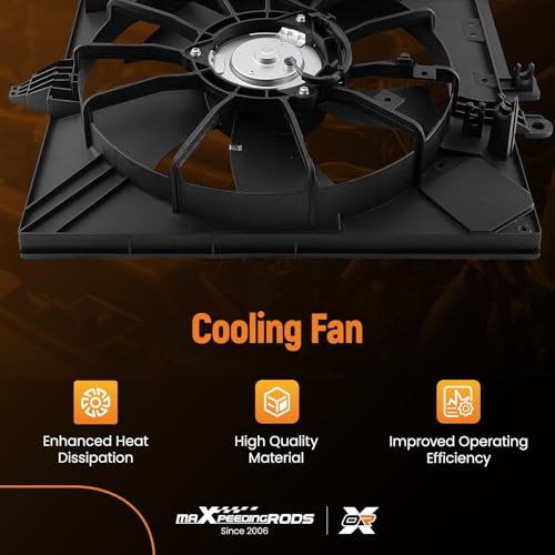 Image of maXpeedingrods Dual Radiator Cooling Fan w /Controller for Infiniti M35 | for 2006-2008, 21481EG00A for Infiniti M45 2006-2010, 21481EG01A 21481EH100