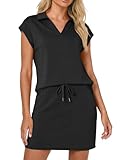 Casly Lamiit 2 Piece Skort Sets for Women Summer Tennis Outfits Athletic Short Skirt Dress Cap Sleeve Tops Matching Causal Lounge Sweatsuits Black L