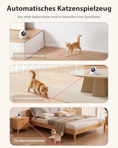 Katzenspielzeug, Interaktives Katzenspielzeug Elektrisch mit Magnetische 360°-Basis, Echt Zufällige Trajektorie, 3 Geschwindigkeitsstufen, Wiederaufladbare Katzen Spielzeug für Katzen/Kätzchen/Hunde