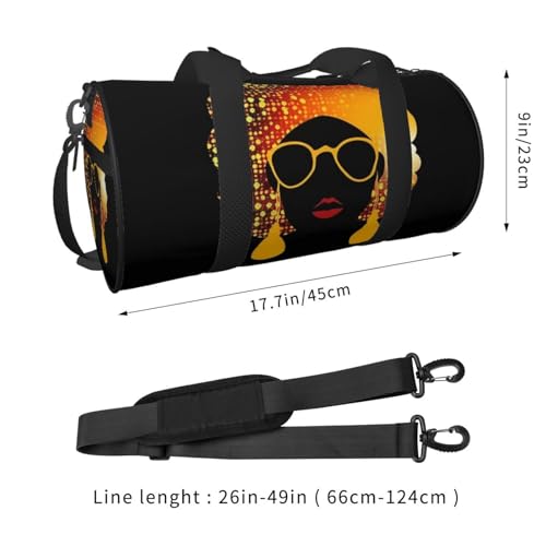 Travel Duffel Bag Sports Gym Bag With Shoes Compartment,Lightweight Overnight Weekender Bag Cute African Woman Yoga Gym Sports Bag For Men Women3