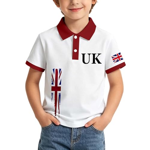 2026 Camisa Infantil Tipo para Niños Ropa Juvenil Casual Ideal para Edades 3-14 años para Uso Diario y Escolar en Verano (White, 13-14 años)