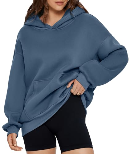 Glamaker Women's Oversized Essentials Hoodies Fleece Sweatshirts Fall Long Sleeve Sweater Pullover Hoodie With Pocket