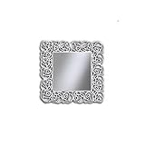  Estea Mobili - SPECCHIO QUADRATO LACCATO BIANCO LEGNO MASSELLO - 3018A - come foto