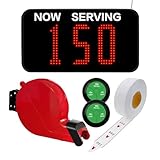 Take a Number System Queue Wireless Calling System with 1 Take a Number Display 2 NEXT Call Button 1 Ticket Dispenser 3-Digit Ticket Roll for Restaurant Hospital Clinic Bank Haunted House