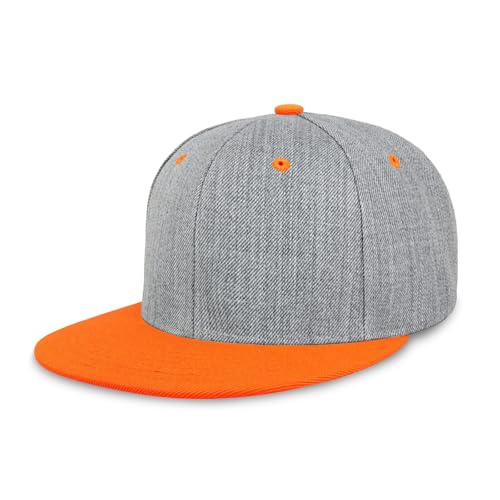 Image of CHOK.LIDS Classic Snapback Flat Bill Hat Blank Adjustable Baseball Cap | Structured high crown, flat visor, blank front for customization, adjustable snap closure, trendy everyday style