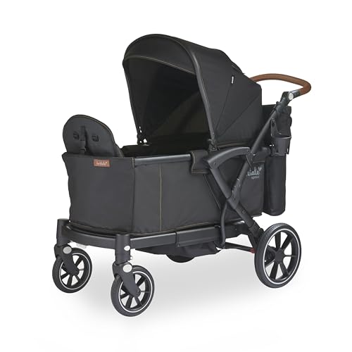 Image of Larktale Adjustable Stroller, 2 Seater Kids Wagon, 120 Pound Capacity, Sprout V2, Black