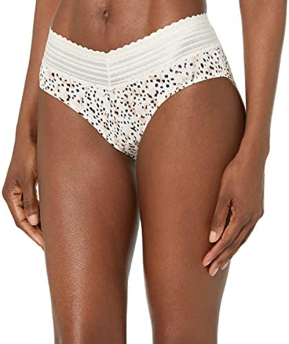 Warner's Women's Plus No Pinching No Problems Dig-Free Comfort Waist with Lace Microfiber Hipster 5609J, Butterscotch Brushed Animal Print, 3X-Large
