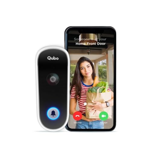 Qubo Smart WiFi Video Doorbell from Hero Group | Instant Visitor Video Call | Intruder Alarm System...
