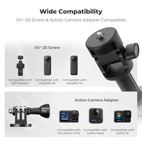Selfie Stick Stativ, K&F CONCEPT MS24 Lichtstativ,Handy Stativ mit Abnehmbarer Fernbedienung,175CM Beleuchtungsstativ Lampenstativ, Kompatibel mit Handy/Fülllicht/Action Kamera/DJI Pocket 4 2