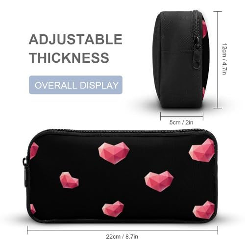 Geometry Heart Funny Backpack Set Lunch Bag Pencil Case Makeup Bag 3 in 1 for Men Women Travel4