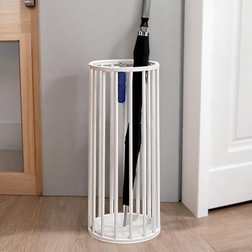 Image of Decorlay Wrought Iron Umbrella Stand Rack,Free Standing Umbrella Holder For Canes,Walking Sticks Rustproof And Easy To Clean,Home,Office|Color-White,24 Cm,54 Cm,24 Cm