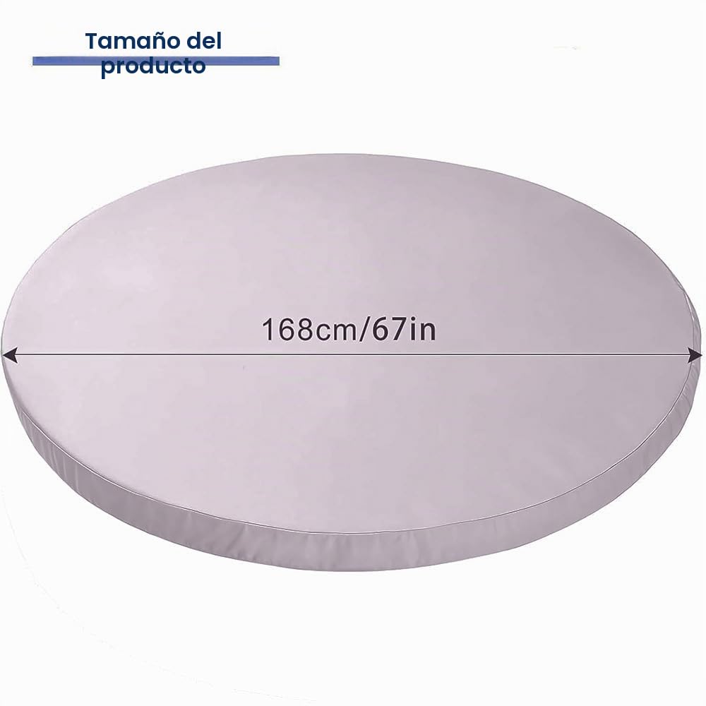 MICTONY Funda de cojín para sofá Cama Exterior, Funda de Repuesto de 66 Pulgadas con Banda elástica, Funda de cojín para Cama Solar, cojín Redondo para Cama Exterior, Solo Funda (sofá Cama no