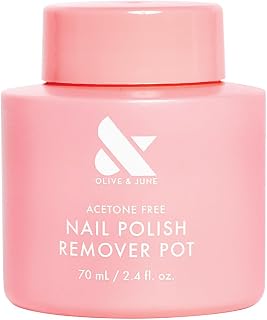 Olive & June Polish Remover Pot: Acetone-Free No-Mess Nail Polish Remover with Sponge Lid for Mani & Pedi, Vegan Cruelty-Free 70mL
