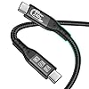 OCEEK Cable Thunderbolt 5 USB 4 de 3.3 pies, USB-C de alta velocidad de hasta 120 Gbps de ancho de banda, carga rápida PD3.1 de 240 W, transferencia de datos de 80 Gbps, compatible con Ultra MacBook